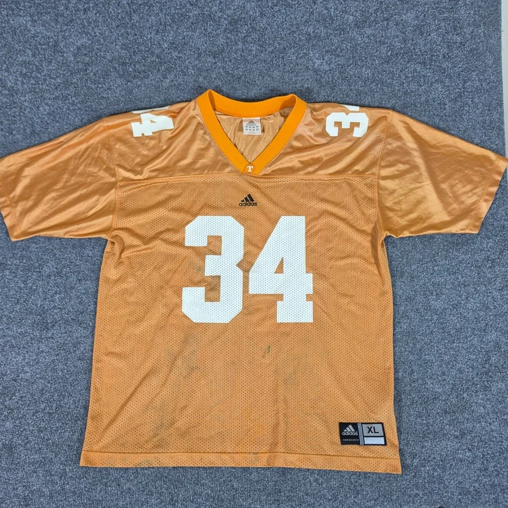 Adidas Tennessee Volunteers Football Jersey Mens Sz XL Orange #34 Mesh FLAW